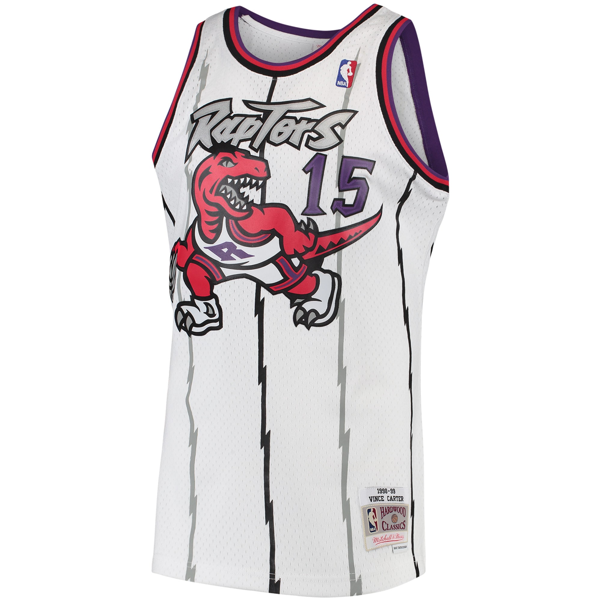 Men's Toronto Raptors Vince Carter White 1998/99 Hardwood Classics Swingman Jersey