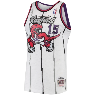 Men's Toronto Raptors Vince Carter White 1998/99 Hardwood Classics Swingman Jersey 02