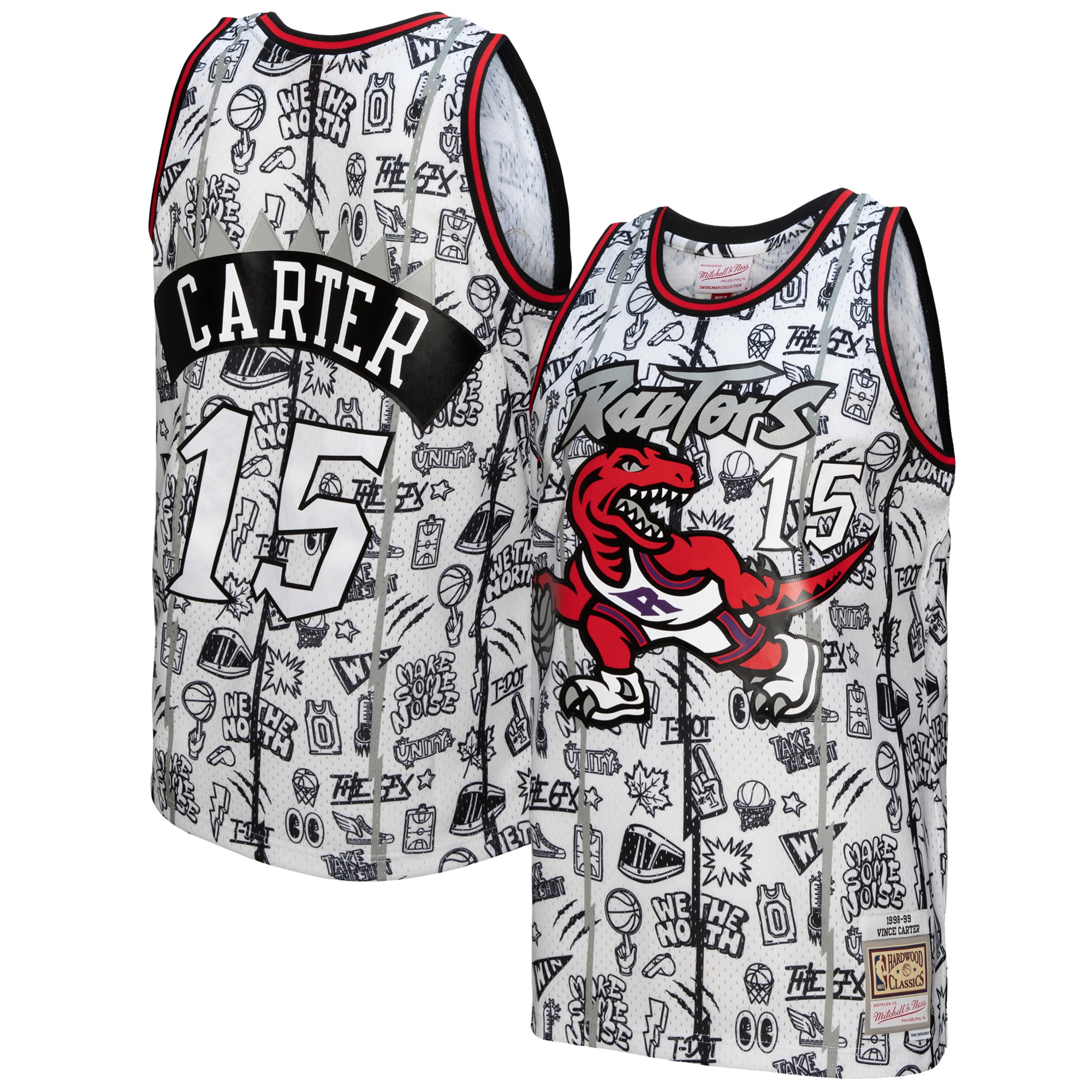 Men's Toronto Raptors Vince Carter White 1998/99 Swingman Jersey