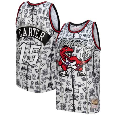 Men's Toronto Raptors Vince Carter White 1998/99 Swingman Jersey 01