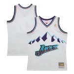 Men's Utah Jazz  White 1996-97 Hardwood Classics Swingman Jersey