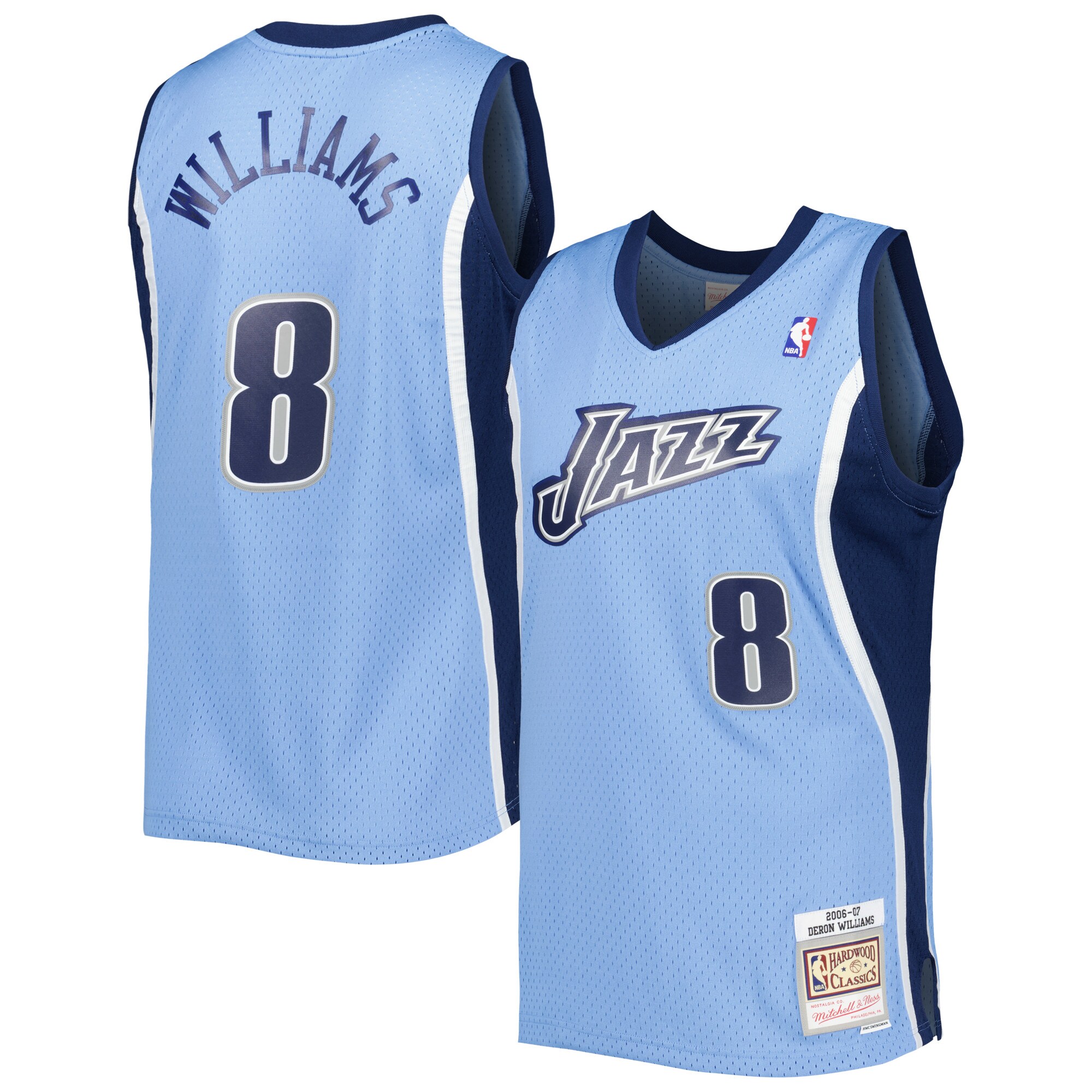 Men's Utah Jazz Deron Williams Blue 2001/02 Hardwood Classics Swingman Jersey