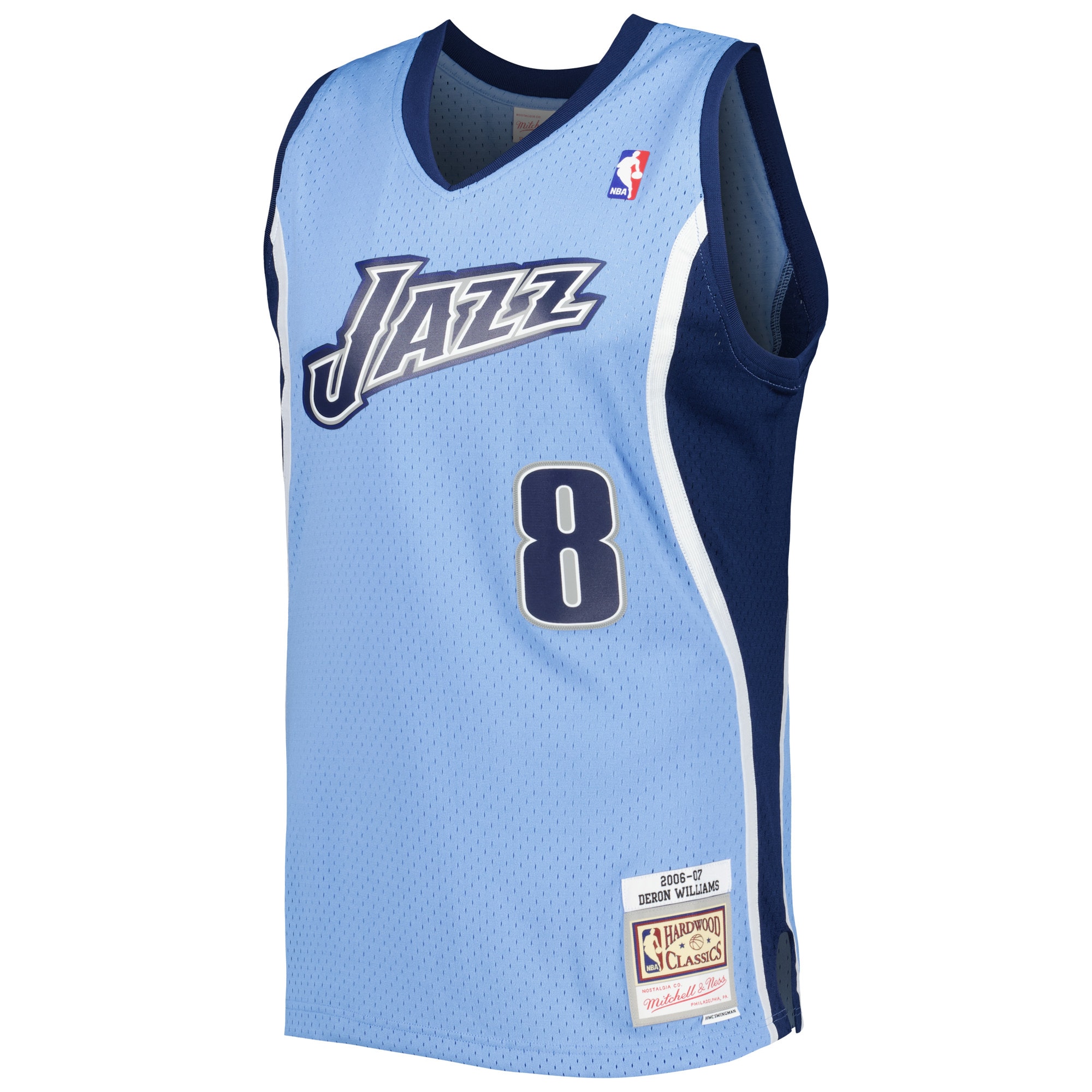 Men's Utah Jazz Deron Williams Blue 2001/02 Hardwood Classics Swingman Jersey