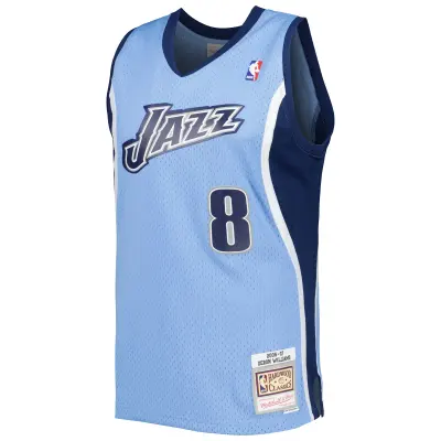 Men's Utah Jazz Deron Williams Blue 2001/02 Hardwood Classics Swingman Jersey 02