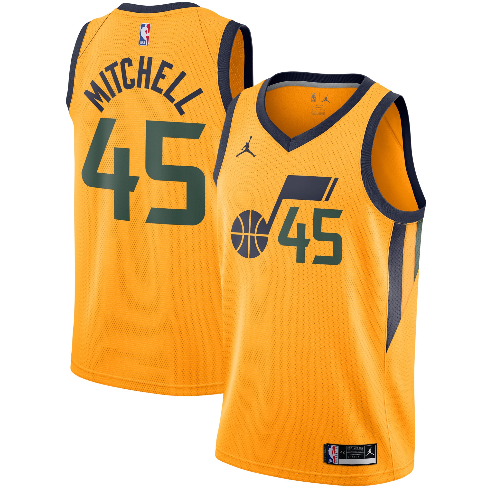 Men's Utah Jazz Donovan Mitchell Gold 2020/21 Swingman Jersey - Statement Edition