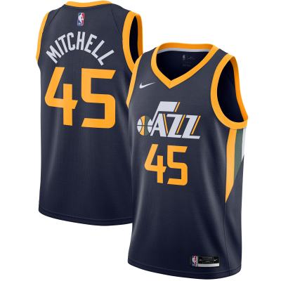 Men's Utah Jazz Donovan Mitchell Navy 2020/21 Swingman Jersey - Icon Edition 01