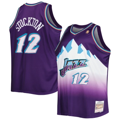 Men's Utah Jazz John Stockton Purple Big & Tall Hardwood Classics 1996/97 Swingman Jersey 01