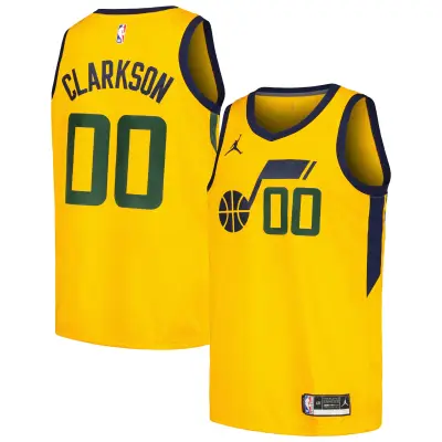 Men's Utah Jazz Jordan Clarkson Yellow Swingman Jersey - Statement Edition 01