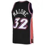 Men's Utah Jazz Karl Malone Black 2001/02 Hardwood Classics Swingman Jersey