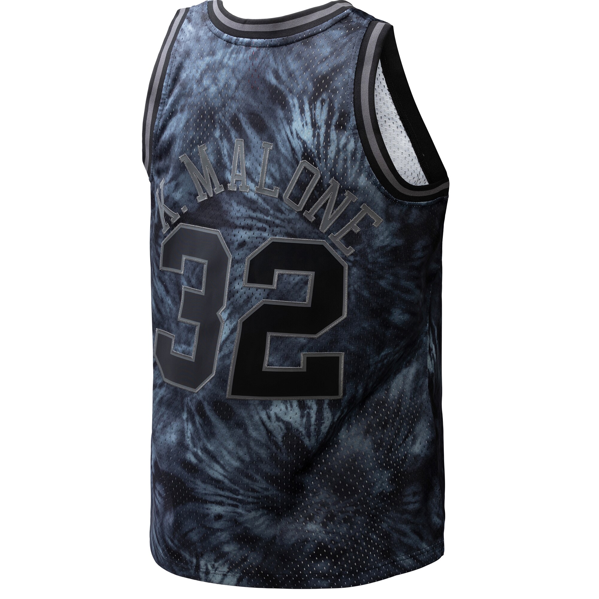 Men's Utah Jazz Karl Malone Black Hardwood Classics 1991/92 Tie-Dye Swingman Jersey