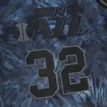 Men's Utah Jazz Karl Malone Black Hardwood Classics 1991/92 Tie-Dye Swingman Jersey