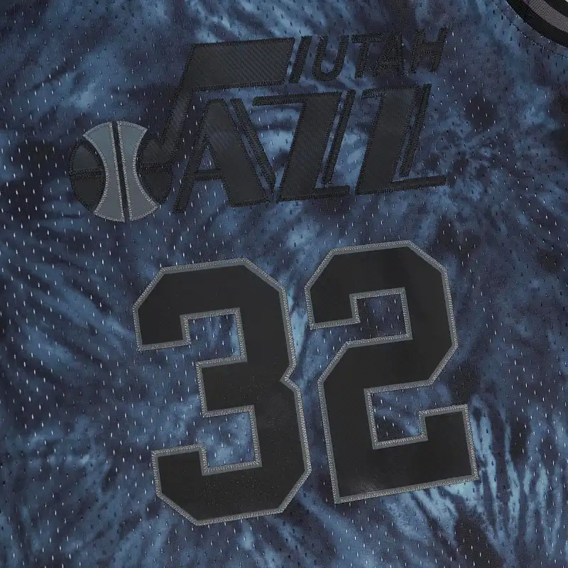 Men's Utah Jazz Karl Malone Black Hardwood Classics 1991/92 Tie-Dye Swingman Jersey
