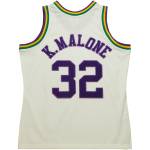 Men's Utah Jazz Karl Malone Cream Chainstitch Swingman Jersey