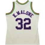 Men's Utah Jazz Karl Malone Cream Chainstitch Swingman Jersey