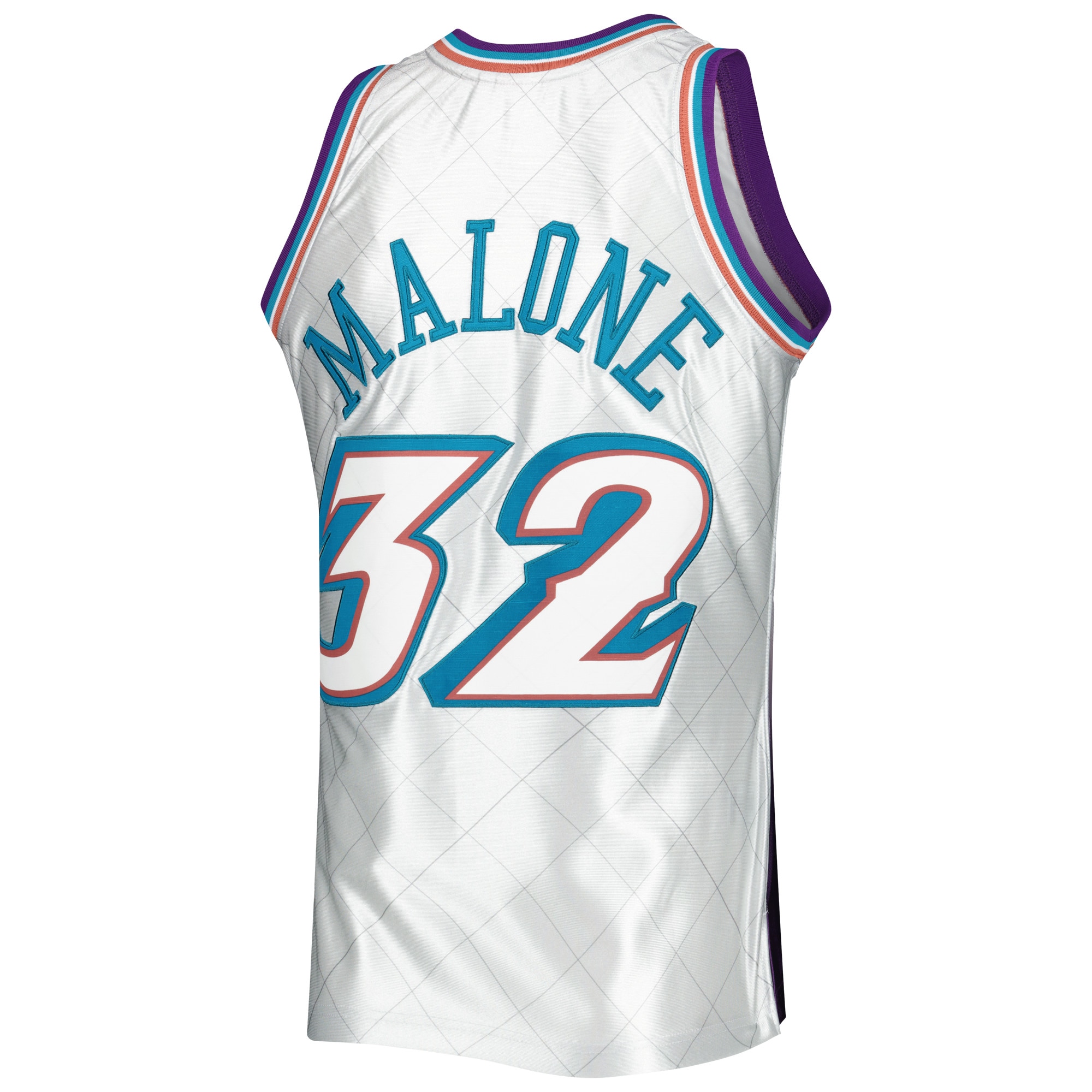 Men's Utah Jazz Karl Malone Platinum 1996/97 Hardwood Classics 75th Anniversary Swingman Jersey