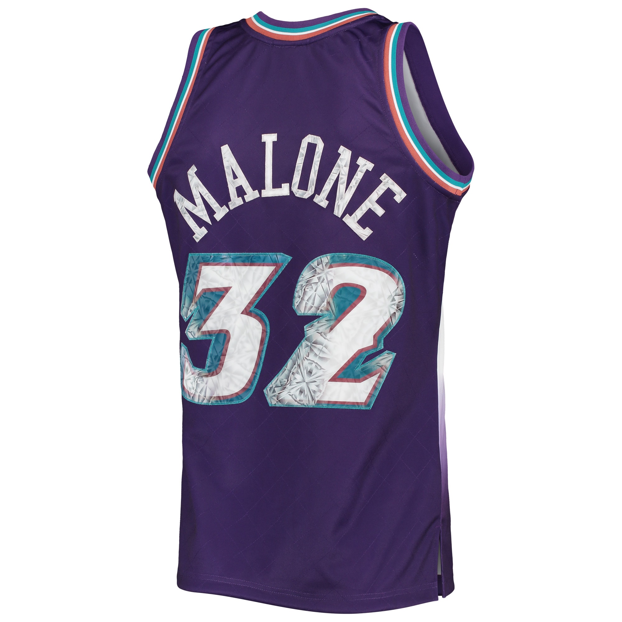 Men's Utah Jazz Karl Malone Purple 1996/97 Hardwood Classics NBA 75th Anniversary Diamond Swingman Jersey