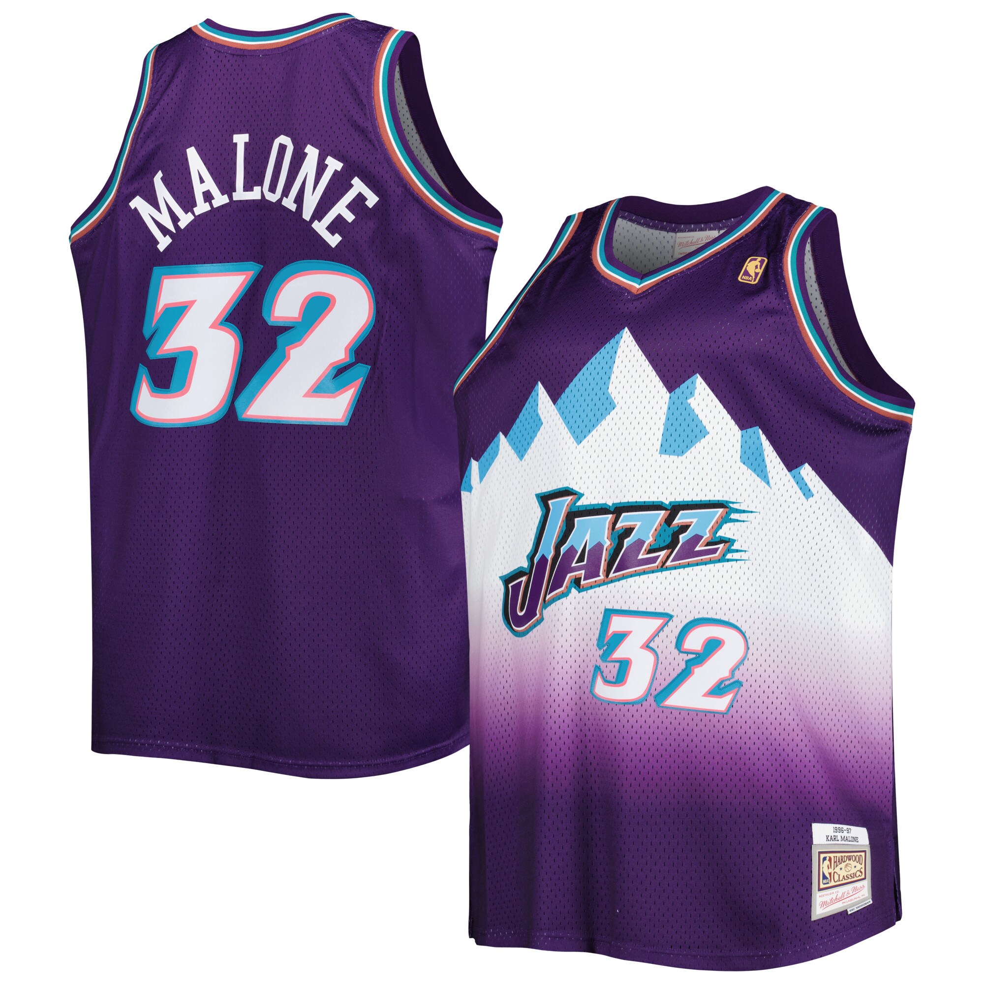 Men's Utah Jazz Karl Malone Purple Big & Tall Hardwood Classics 1996/97 Swingman Jersey