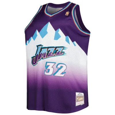 Men's Utah Jazz Karl Malone Purple Big & Tall Hardwood Classics 1996/97 Swingman Jersey 02