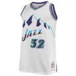Men's Utah Jazz Karl Malone White 1996/97 Big & Tall Hardwood Classics Swingman Jersey