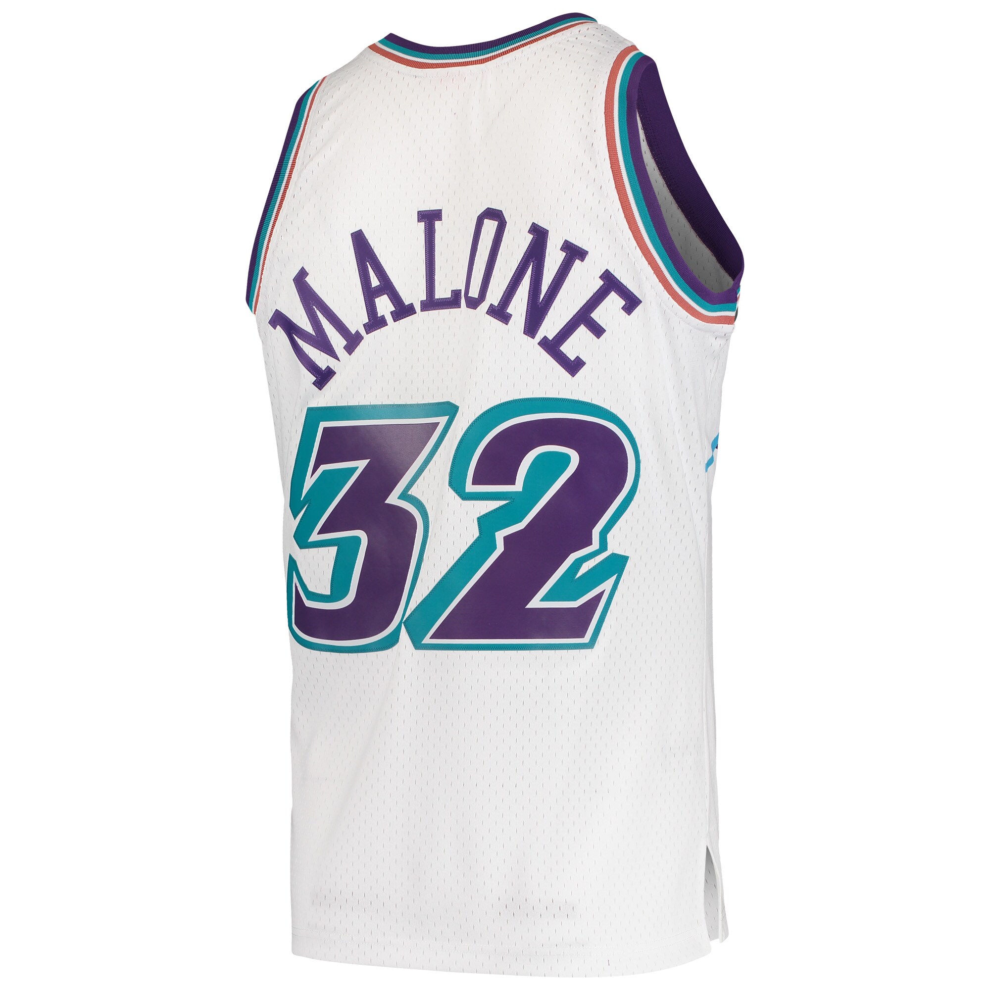 Men's Utah Jazz Karl Malone White 1996/97 Hardwood Classics Swingman Jersey