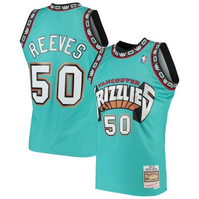 Men's Vancouver Grizzlies Bryant Reeves Turquoise 1995/96 Hardwood Classics Swingman Jersey 01