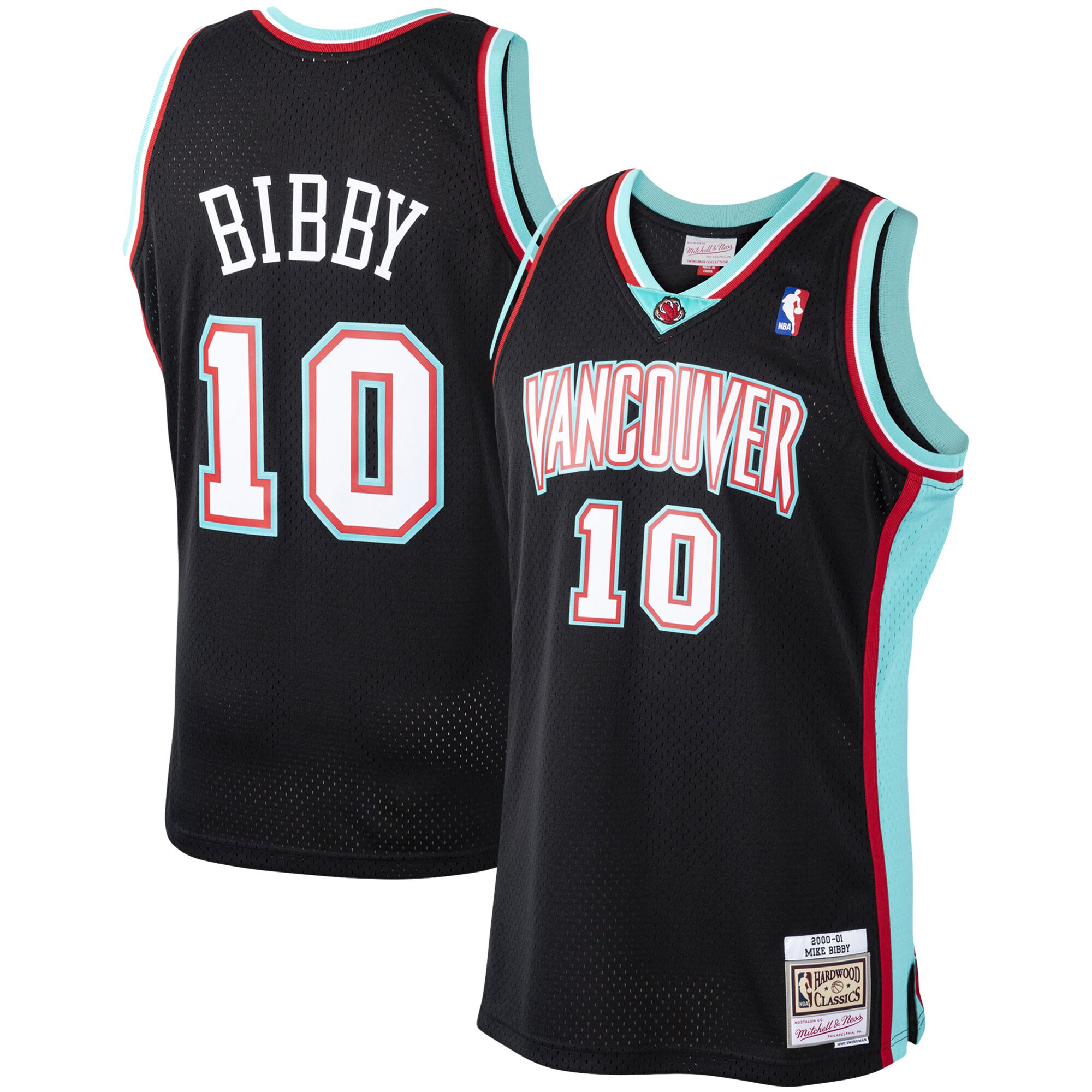 Men's Vancouver Grizzlies Mike Bibby Black 2000/01 Hardwood Classics Swingman Jersey
