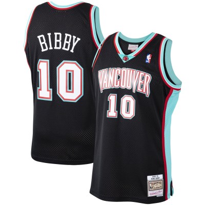 Men's Vancouver Grizzlies Mike Bibby Black 2000/01 Hardwood Classics Swingman Jersey 01