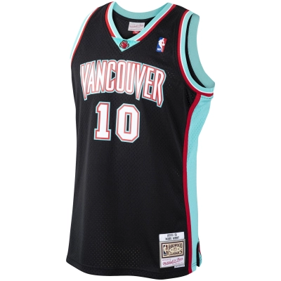 Men's Vancouver Grizzlies Mike Bibby Black 2000/01 Hardwood Classics Swingman Jersey 02