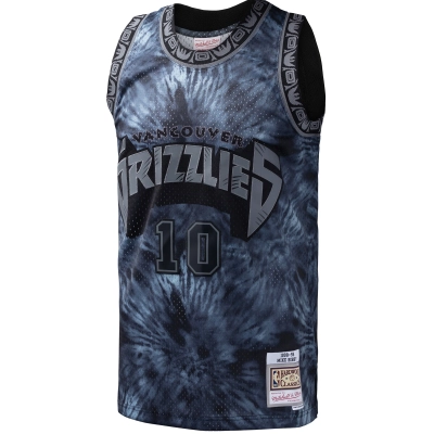 Men's Vancouver Grizzlies Mike Bibby Black Hardwood Classics 1998/99 Tie-Dye Swingman Jersey 02