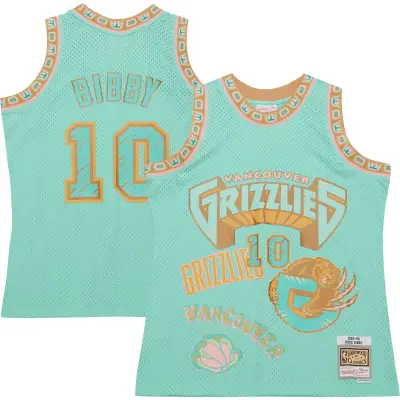 Men's Vancouver Grizzlies Mike Bibby Mint 1998/99 Swingman Sidewalk Sketch Jersey 01