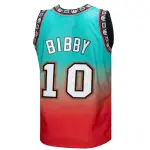 Men's Vancouver Grizzlies Mike Bibby Red/Teal 1998/99 Hardwood Classics Fadeaway Swingman Player Jersey