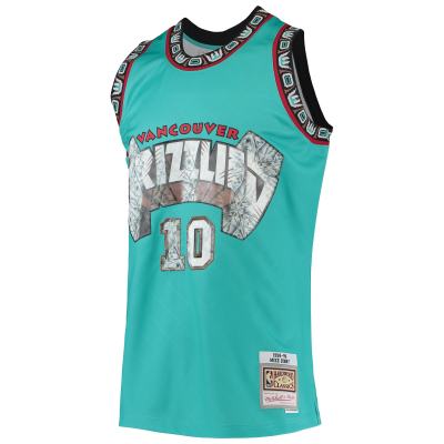 Men's Vancouver Grizzlies Mike Bibby Turquoise 1996/97 Hardwood Classics NBA 75th Anniversary Diamond Swingman Jersey 02