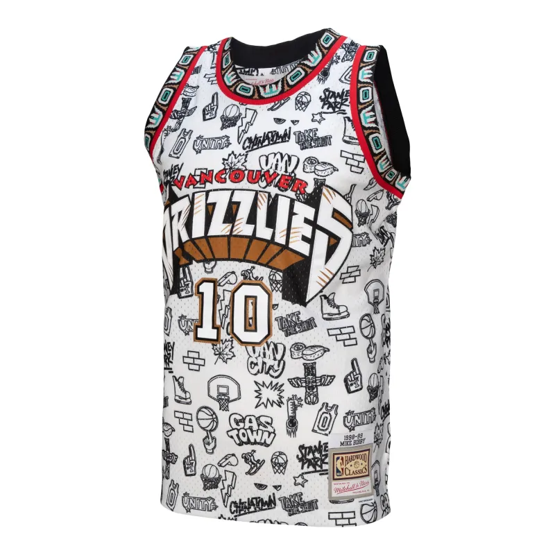 Men's Vancouver Grizzlies Mike Bibby White 1998/99 Swingman Jersey