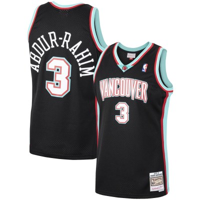 Men's Vancouver Grizzlies Shareef Abdur-Rahim Black 2000/01 Hardwood Classics Swingman Jersey 01