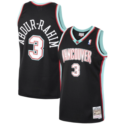 Men's Vancouver Grizzlies Shareef Abdur-Rahim Black 2000/01 Hardwood Classics Swingman Jersey 01