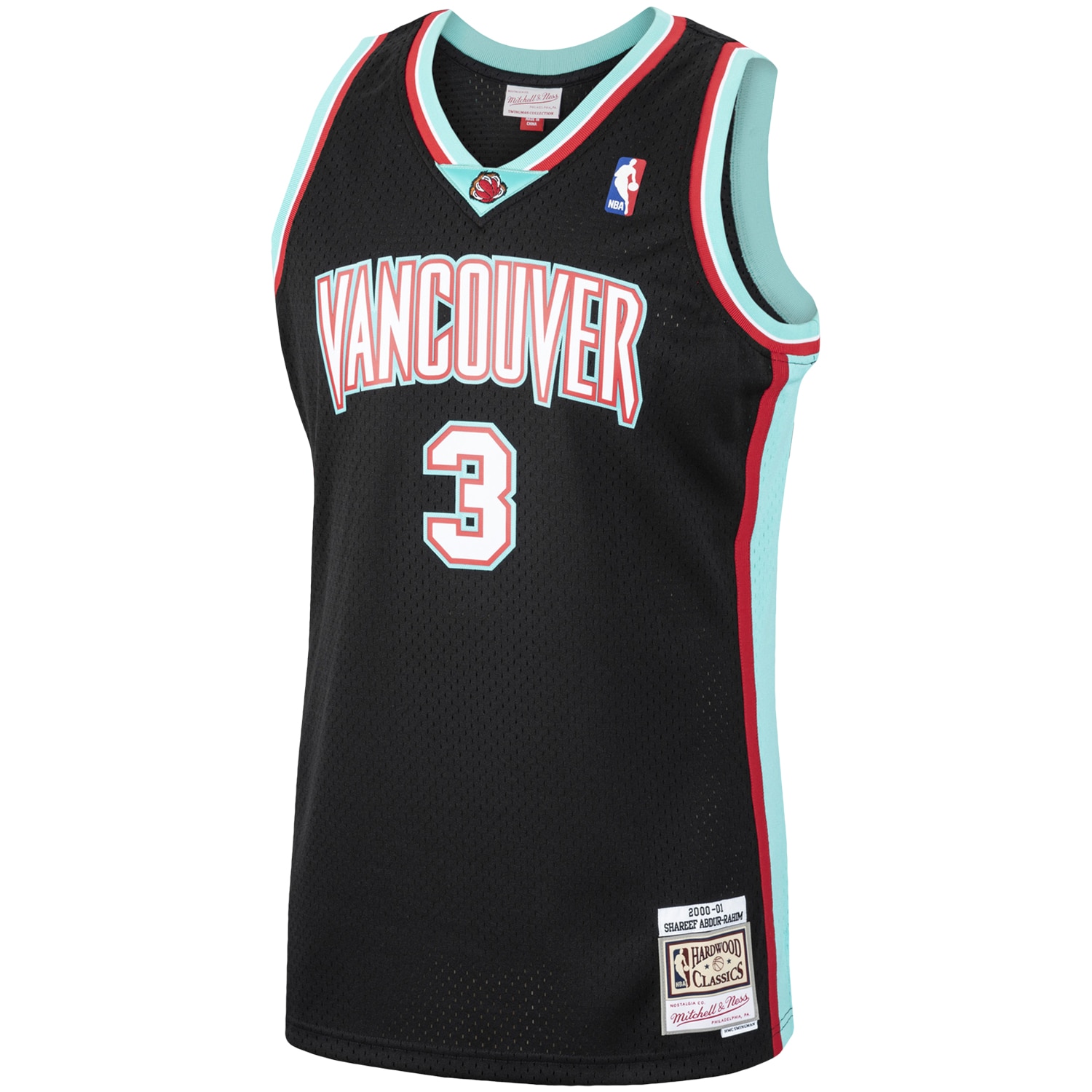 Men's Vancouver Grizzlies Shareef Abdur-Rahim Black 2000/01 Hardwood Classics Swingman Jersey