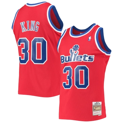 Men's Washington Bullets Bernard King Red 1990/91 Hardwood Classics Swingman Jersey 01