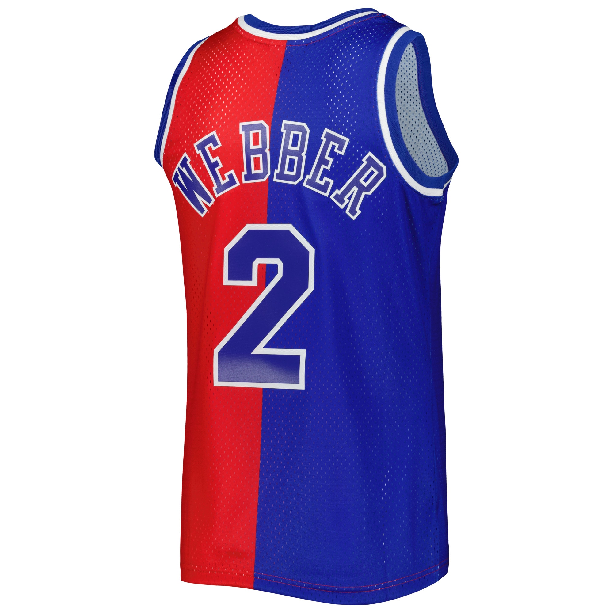 Men's Washington Bullets Chris Webber Blue/Red Hardwood Classics 1994/95 Split Swingman Jersey