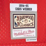 Men's Washington Bullets Chris Webber Blue/Red Hardwood Classics 1994/95 Split Swingman Jersey