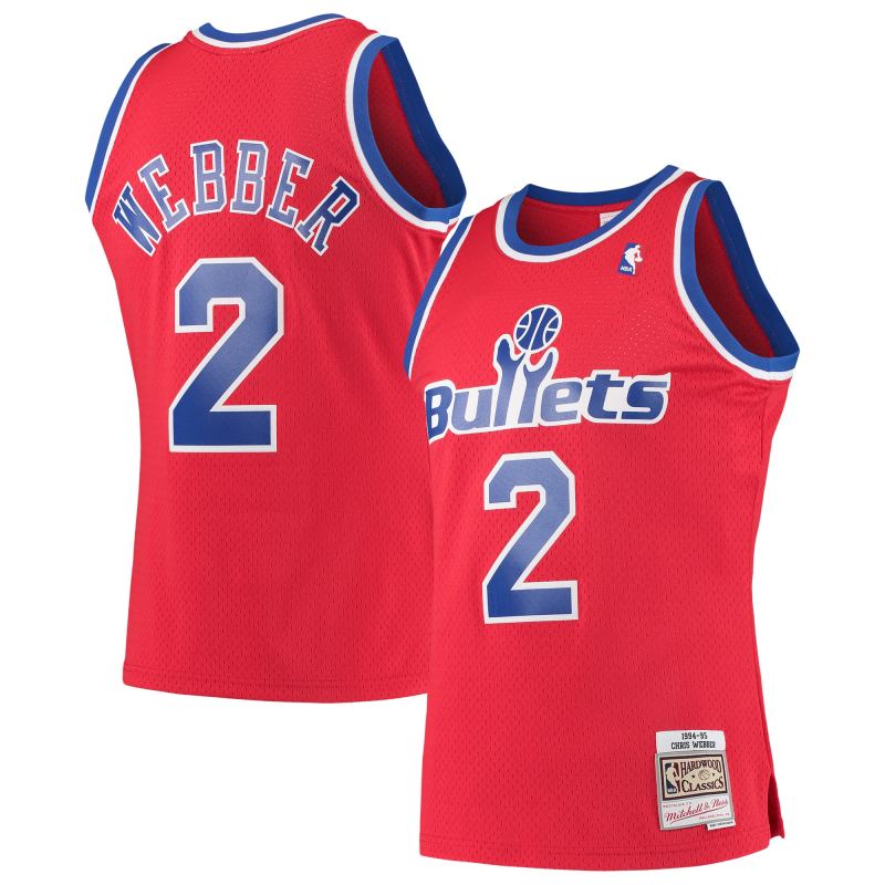 Men's Washington Bullets Chris Webber Red 1994/95 Hardwood Classics Swingman Jersey