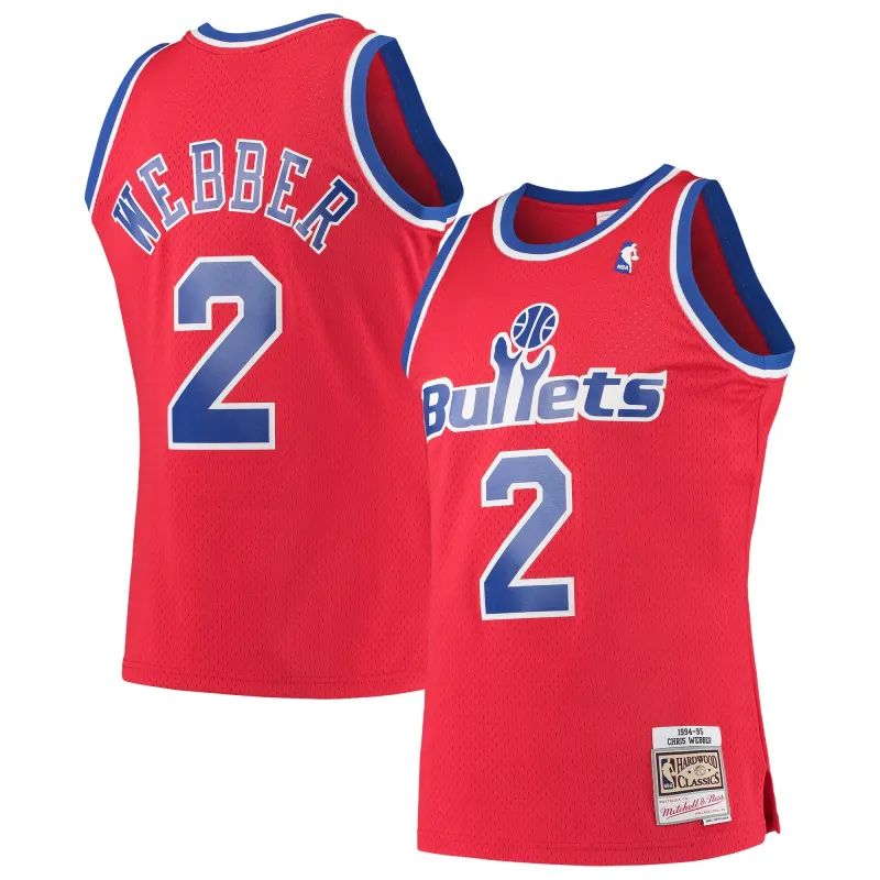 Men's Washington Bullets Chris Webber Red 1994/95 Hardwood Classics Swingman Jersey