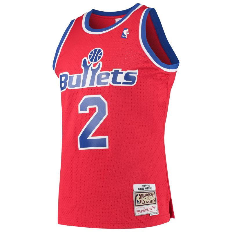 Men's Washington Bullets Chris Webber Red 1994/95 Hardwood Classics Swingman Jersey