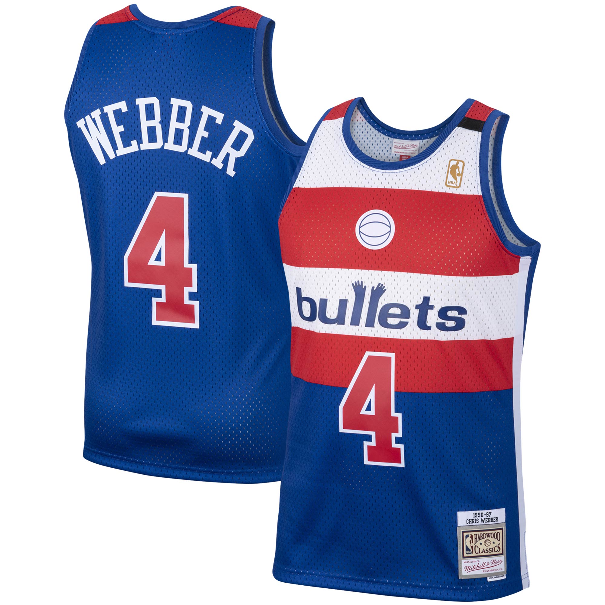 Men's Washington Bullets Chris Webber Royal 2001/02 Hardwood Classics Swingman Jersey
