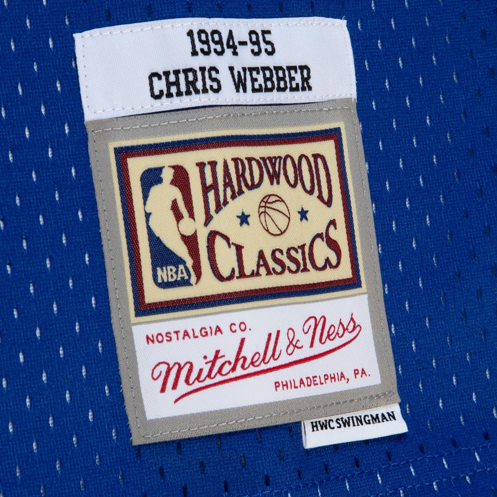 Men's Washington Bullets Chris Webber Royal/Red 1994/95 Hardwood Classics Fadeaway Swingman Player Jersey
