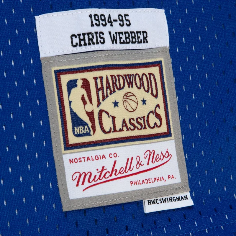 Men's Washington Bullets Chris Webber Royal/Red 1994/95 Hardwood Classics Fadeaway Swingman Player Jersey
