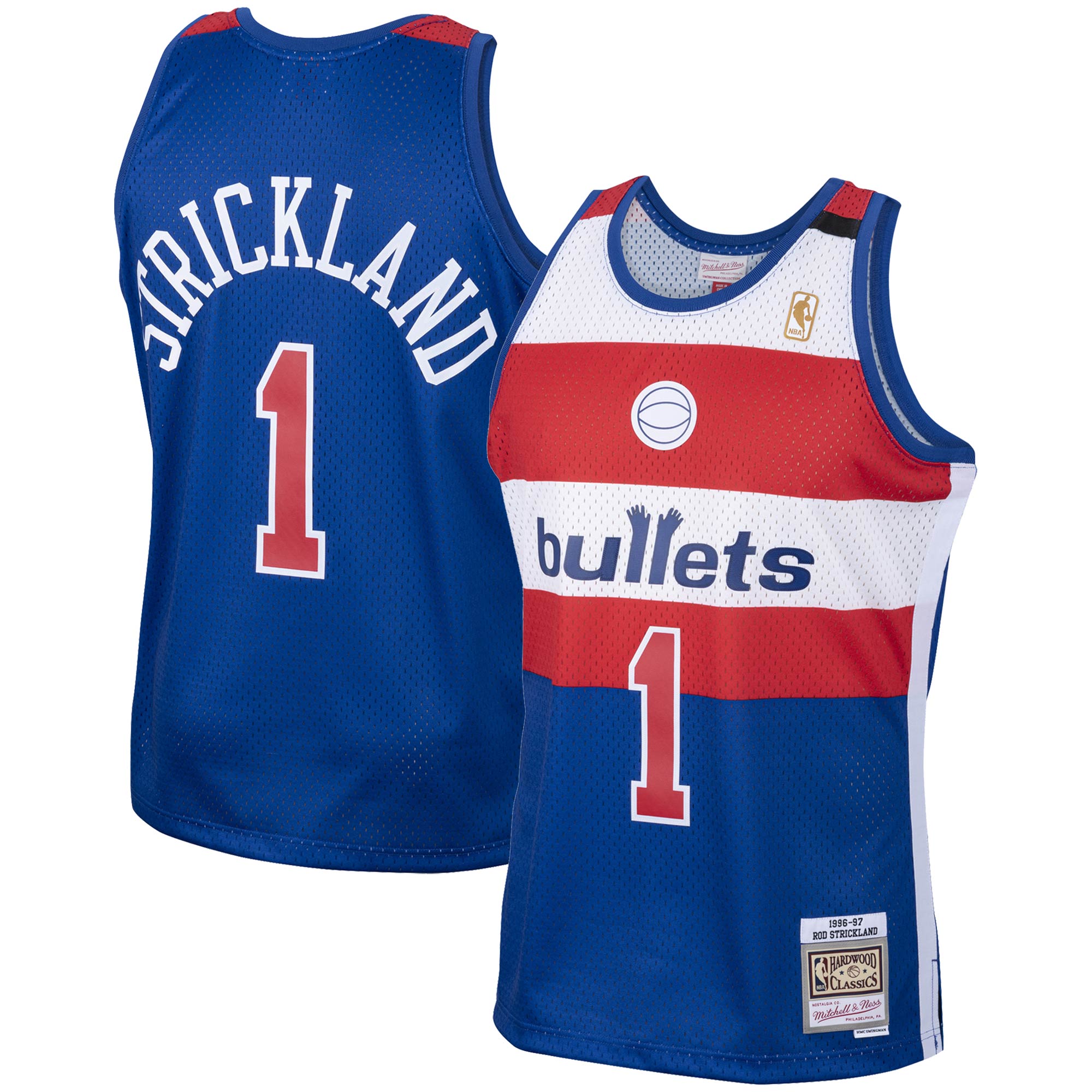Men's Washington Bullets Rod Strickland Royal 2001/02 Hardwood Classics Swingman Jersey