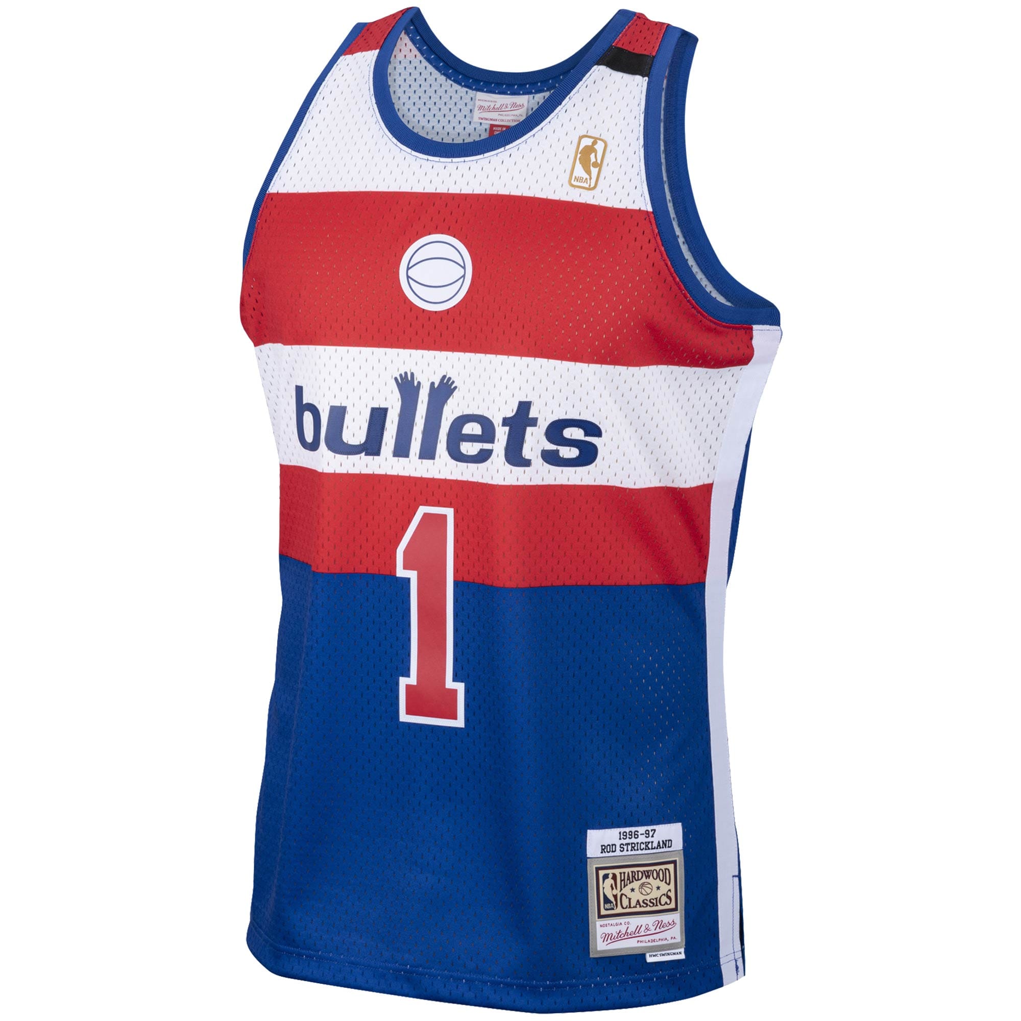 Men's Washington Bullets Rod Strickland Royal 2001/02 Hardwood Classics Swingman Jersey