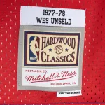 Men's Washington Bullets Wes Unseld Blue/Red Hardwood Classics 1977/78 Split Swingman Jersey