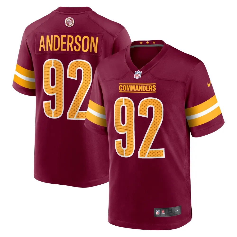 Men's Washington Commanders Abdullah Anderson Burgundy Game Player Jersey