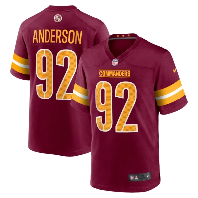 Men's Washington Commanders Abdullah Anderson Burgundy Game Player Jersey 01